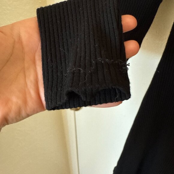 Reformation Jaelynn Black Ribbed Mini Bodycon Dress S - Picture 7 of 8